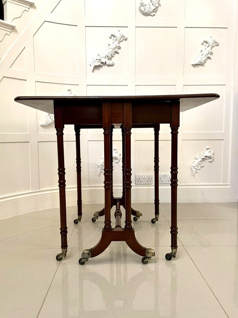 Fine George III Antique Mahogany Spider Leg Drop-Leaf Table - Image 5